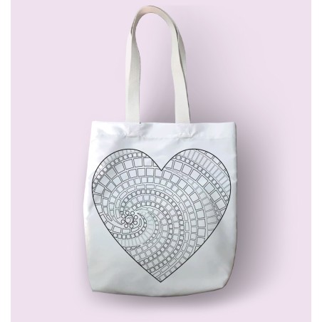 Tote bag con mandala corazon